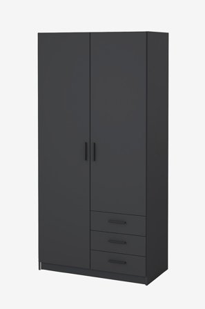 Tvilum - Sprint Garderob med 2 dörrar + 3 lådor - Paket - Grå - Garderober - Från Homeroom