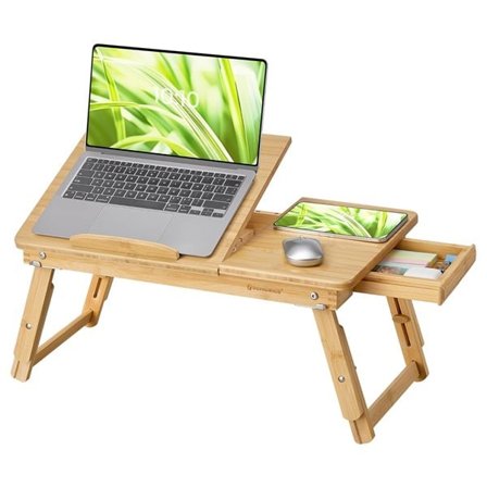 Bord til bærbar computer i sengen – Bambus