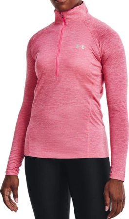 Under Armour Women's New Tech 1/2 Zip Women long-sleeved training tops Pink XS