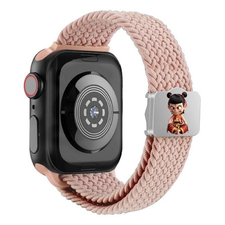 Urrem Apple Watch Series 49mm - 45mm - 44mm - 42mm Ne Zha UV Printed Nylon Band - Dyb Pink / Dyb Pink