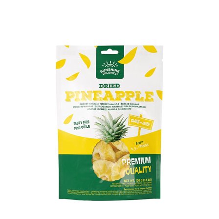 Sunshine Delights Tørret Frugt Ananas 100 g, Helse & Madvarer, Tørret Frugt & Nødder, Tørret Frugt
