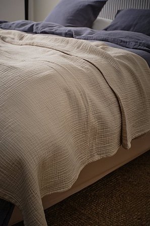 Jotex - Tagesdecke Aus Musselin Hellbeige - AMILIA - Kaufe Tagesdecken bei Jotex