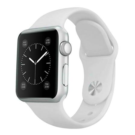 Silikon Klockarmband Kompatibelt Med Apple Watch, 42/44mm, Vit