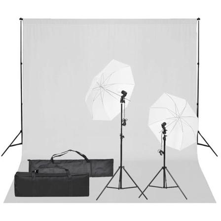 Vidaxl Fotostudio Med Lampor Och Bakgrund Svart