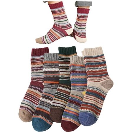 5 paria (D-tyyppi) talvisukkia - oleskelusukkia - tossusukkia