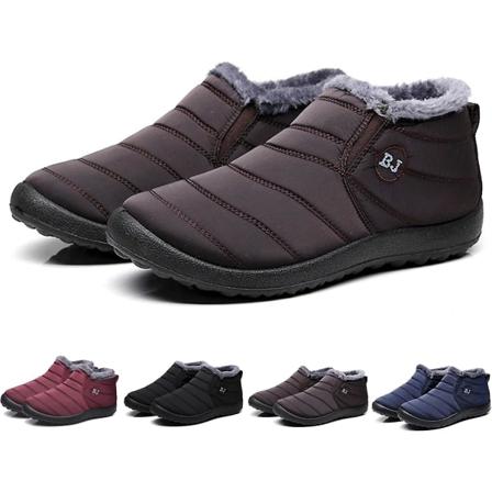 Vinterstövlar Vinter Snöstövlar för Män och Kvinnor Pälsfoder Vattentäta Slip On Utomhus Varma Ankelstövlar brown EU 41