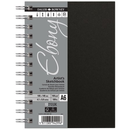 Daler-Rowney Ebony Artist's Sketch Book Spiral A6