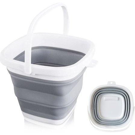 Hopfällbar Silikonhink, 20L Hopfällbar Plasthink, Rengöringshink, Hopfällbar Fyrkantig Hink för Hem, Fiske, Camping, Vandring och Trädgård
