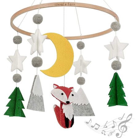 Filttæppe sengeklokke, tremmeseng, mobil, babymobil, musik, mobil, sengeklokke, nyfødt sengeklokke, dyreseng, børns sengeklokke, sengeklokke