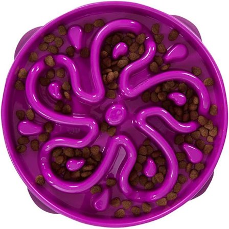 Anti-glutton langsom madskål til hunde - størrelse M/mini - lilla DXGHC