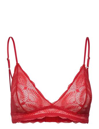 Scarlet Lace Bralette Lingerie Bras & Tops Soft Bras Triangle Bras Rød Understatement Underwear