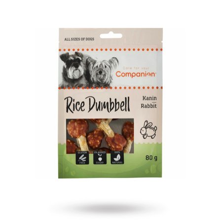 Companion - Companion Rabbit Rice Dumbbell 80g - Matskål, hundgodis & tuggisar