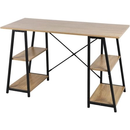 Metalli- ja puuarkkitehtitoimisto + 4 hyllyä - 120 x 50 x K 73 cm - Teollinen muotoilu