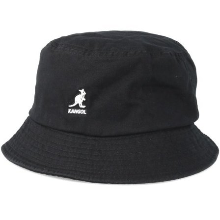 Kangol - Svart bucket Hatt - Washed Black Bucket @ Hatstore