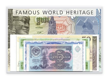 Hele verden - Verdensarv - 5 pengesedler - Ucirkuleret