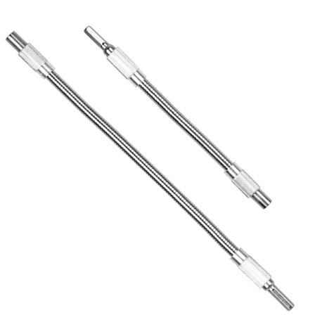 2 Stk. Fleksibel Skrutrekker, Skrutrekkerbitforlenger, Borbitforlenger, Skrutrekkerbitholder 1/4'' Hex Skaft, 200mm og 300mm