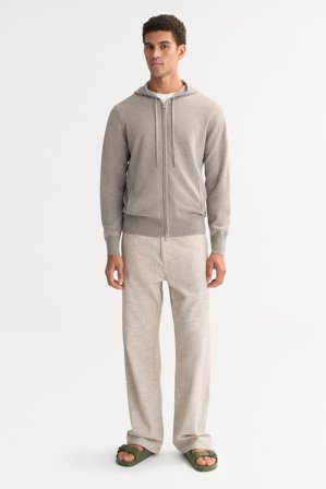 Soft Goat - Men's Zip Hoodie - Cashmere hoodie - M - Greige