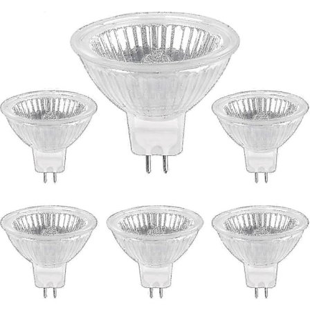 Halogenlampa Gu5.3 50w 12v, 800lm Varmvit 2700k Dimbar, Halogen Spotlightlampa Mr16, 6-pack [DB]