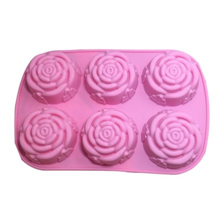 Rose Blomster Silikon Sjokoladeform Ikke-giftig Fleksibel Varmebestandig Bakeform For Støpeform Hjemmedekor (Én størrelse)