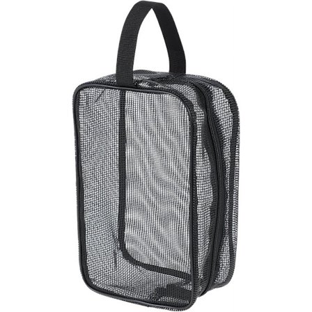 Toilet taske - Sort mesh toilet taske - Perfekt til rejser, toilet taske organizer, fitnesscenter, camping