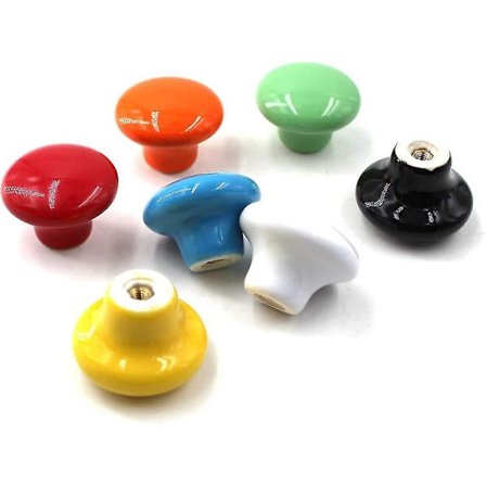 Keramiset laatikoiden vetimet ja nupit, huonekalujen kahvat, ovinupit lastenhuoneeseen, 10 kpl pakkaus, musta (sisältää