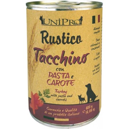 Unipro Rustico Tacchino Con Pasta E Carote Cibo Umido Per Cani