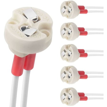 Bi-Pin Sockel, G4, GU5.3, G6.35, GY6.35, GX5.3 MR16, GZ4 MR11, Halogen Glødelampe Fatning Keramisk Legeme Lampholder (6stk)