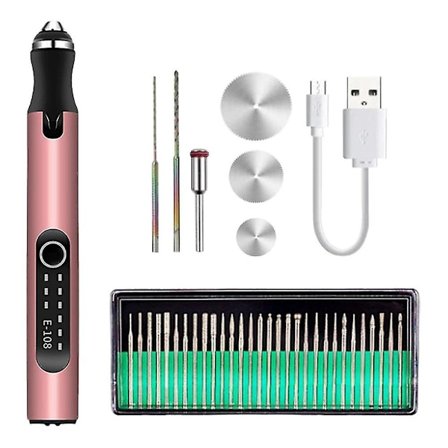 Bærbar graveringspenn, profesjonell presisjon med rissestift med bits, USB-oppladbar,