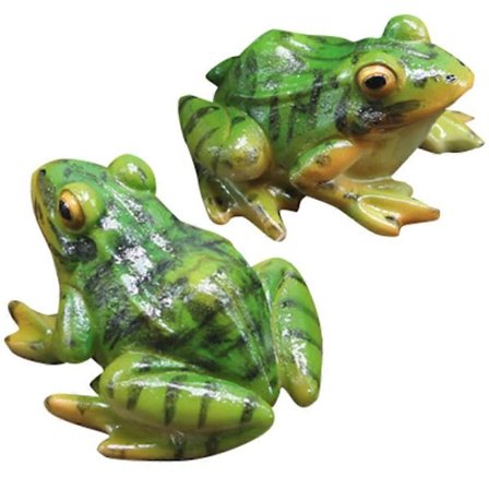 【JIA】 2 st Roliga Hartsgrodor Dekor Skrivbord Kreativt Hantverk Bedårande Grodfigurer Grön