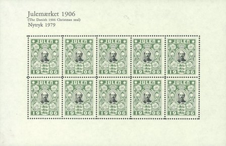 Danmark 1979 - Julemærkeark 1906 - Nytryk - Postfrisk