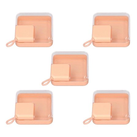 Puderpuff Resefodral, 5 st Smink Puderpuff Förvaringslåda Klar Omslag Ansiktsmakeup Blender Puff Resefodral, Orange