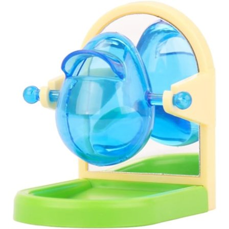 1 stk. tyggesikker roterende fôringsleke - Små kjæledyrfuglers intelligensleke med speil, sakte frigjørende burmater for undulat parakitt rotte