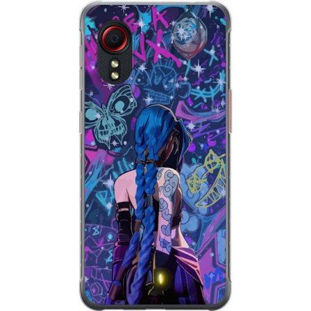 Kompatibelt Mobildeksel til Samsung Samsung Galaxy Xcover 5 Fargerik graffitiillustrasjon med blåhåret karakter i urbane neonstil og kreativt kaos
