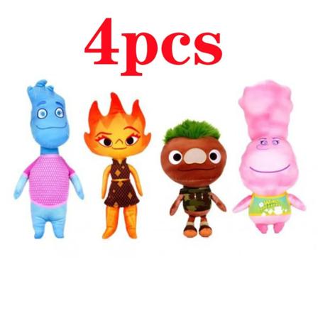 4-10 stk Nye Pixar Elemental plysjleketøy Crazy Element City plysj tegneserie utstoppede dukke leketøy Anime Dukker Gave til bursdagsgave 4pcs