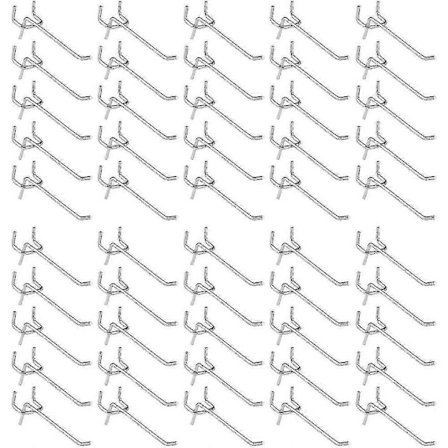 50 stk. Pegboard Kroker, Vegghylle Kroker for Display Pegboard Garasje Butikk Verktøy Oppbevaring Henger Vegghylle Kroker AR[