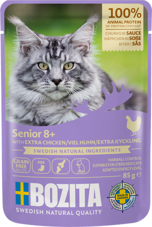 Bozita Katt - Senior 8+ Kylling i saus 85g - Katt - Kattefôr & kattemat - Våtfôr og våtmat - ZOO.no