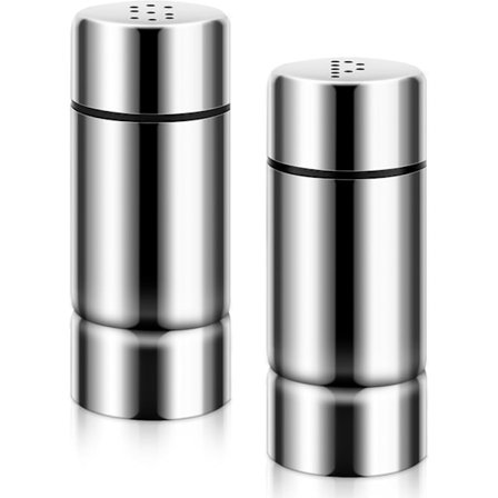 2 st Salt- och pepparströare set, salt- och pepparkar i rostfritt stål, påfyllningsbara salt- och pepparströare, saltkar, saltpeppar