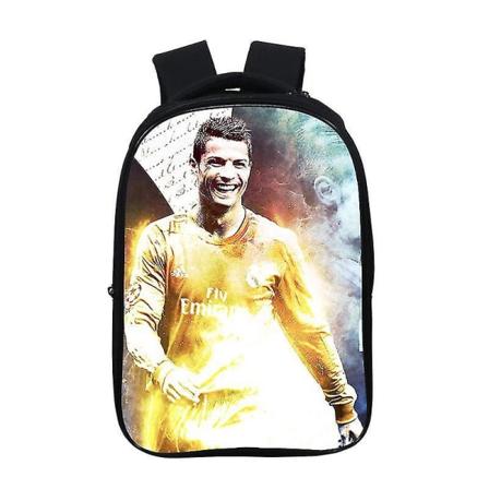 Football Crowe Around Ronaldo Mönstrad axelryggsäck Skolväska Hög kvalitet
