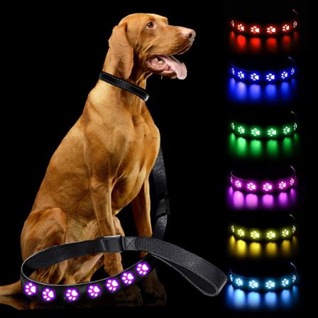 Hundkoppel, 1,2 m hundträningskoppel med LED-ljus, justerbart hundkoppel med säkerhetsbältespänne, Saf