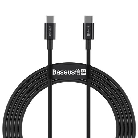 Baseus CATYS-C01 USB-C - USB-C PD QC FCP-kaapeli 100W 5A 480Mb/s 2m - musta