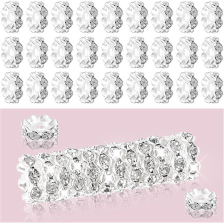 100 kpl 12 mm Penn-helmet Strassihelmet korujen valmistukseen Penn Rondelle -välihelmet Hopea Valkoiset helmet Rondelle