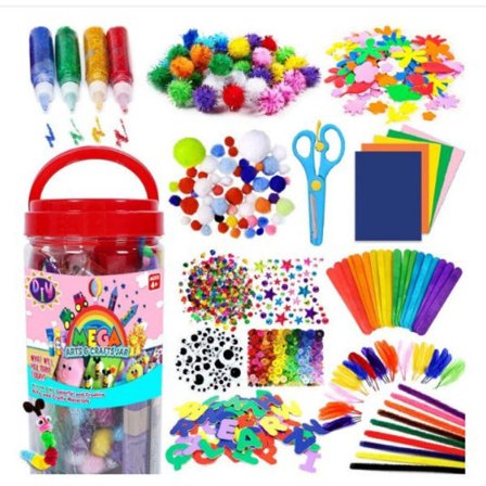 Mega Hobby Sæt - piberensere, rulleøjne, flerfarvede kugler, DIY legetøj børns pædagogiske legetøj materialepakke sæt rød