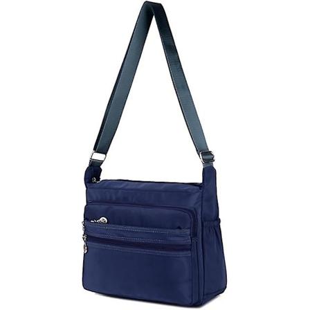 Kvinners Multi-Pocket Casual Crossbody Håndvesker Vanntett Skulder Nylon Vesker Marineblå