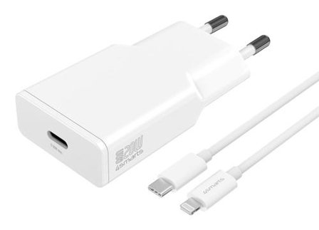 4smarts Set PDPlug Slim 20W GaN 1C + USB-C auf Lightning Kabel