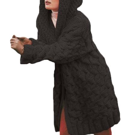 Kvinnor Tjock Tröja Varm Stickad Kvinnor Casual Oversized Kappa