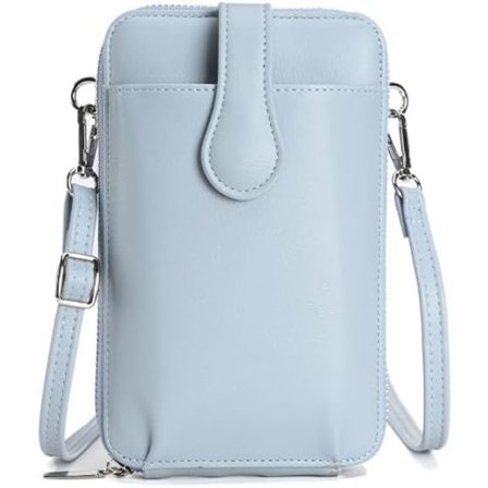 Små crossbody-tasker til kvinder, PU-læder telefonpung, små håndtasker til kvinder, mobiltelefonpung, blå