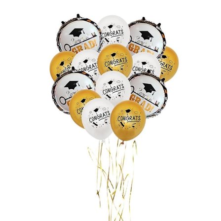 Personliga examensballonger, folieballongset för examensfirande och festdekoration, examensfestbakgrund (Platinum (2pc