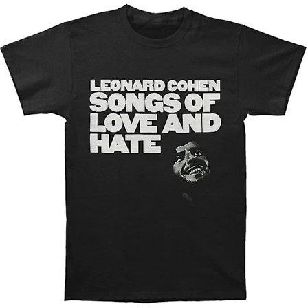 Leonard Cohen Love And Hate Slim Fit T-shirt för män Svart