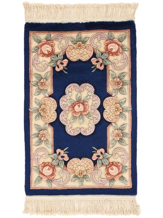 Handgeknoopt China 90 Line Vloerkleed 60X90 Wol Bruin/Zwart Klein