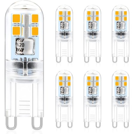 6 stk G9 LED 2W AC220-240V Flimmerfri PC-veske Liten størrelse Høy B